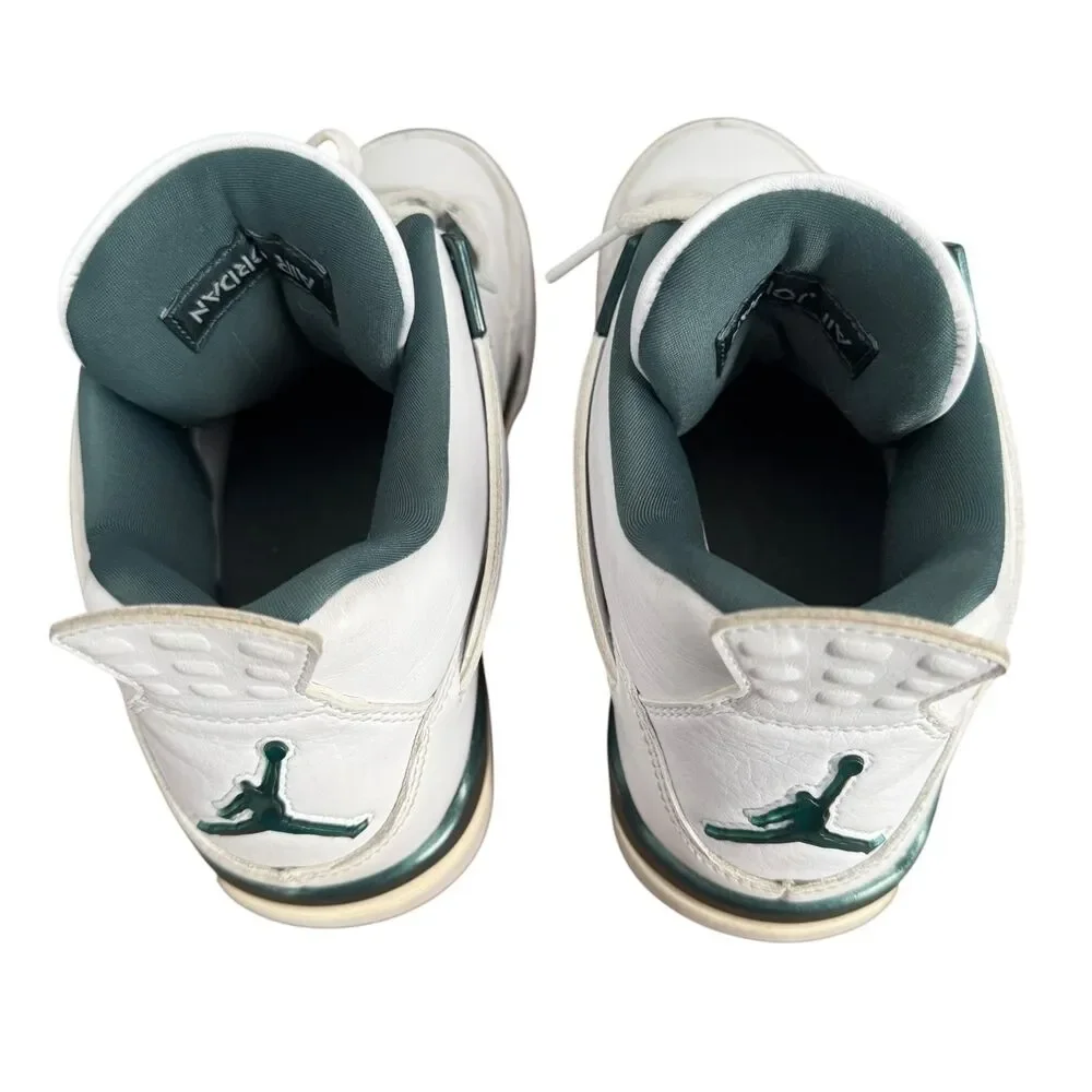 Air‎ Jordan 4 Retro Shoes Mens Size 8 White Oxidized Green FQ8138-103 Sneakers